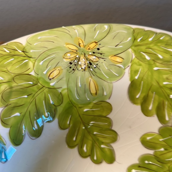 Vintage 'Tropical Palm' Hand Made Designer Laurie Gates Collection Compote - Picture 8 of 11